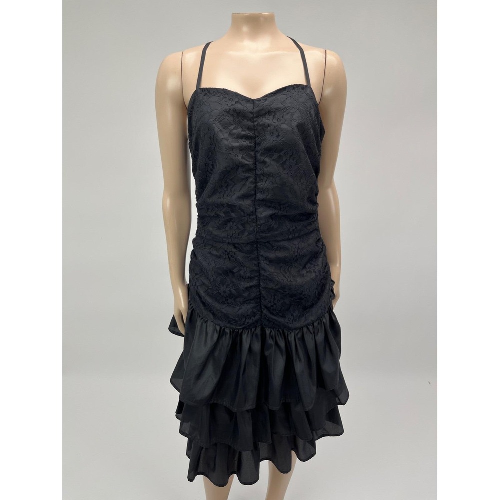 Vintage 80's 90's Unbranded Women's Dress Floral Party Tiered Prom Formal G3-2
